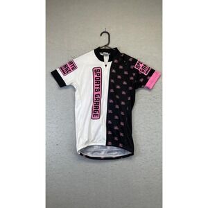 Sports Garage Shirt Mens Small Black White Pink Cycling Jersey Curve Boulder‎ CO
